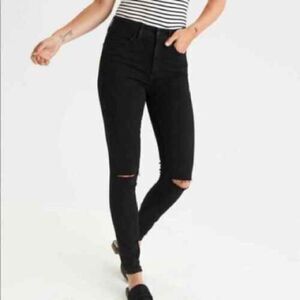 American Eagle Black Super High Rise Jegging size 4
